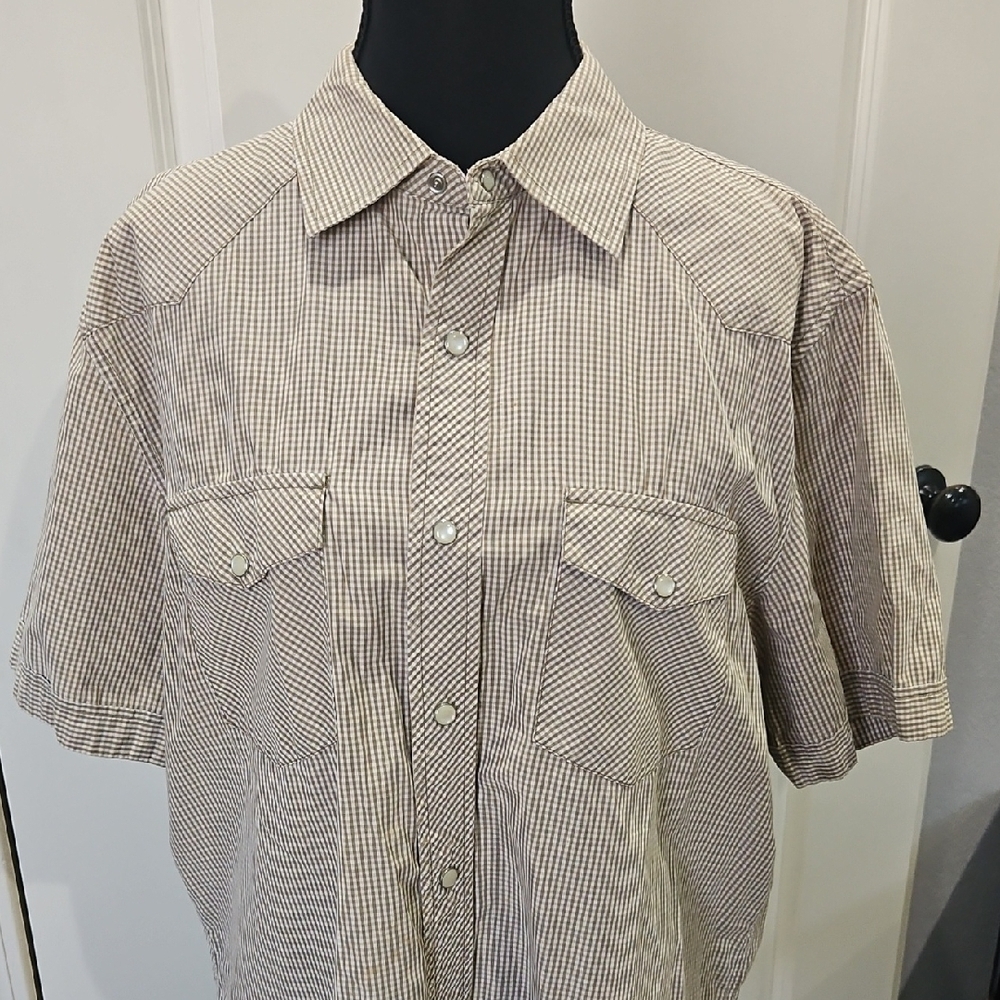 Banana Republic Men's Brown Checkered Button Down Shirt